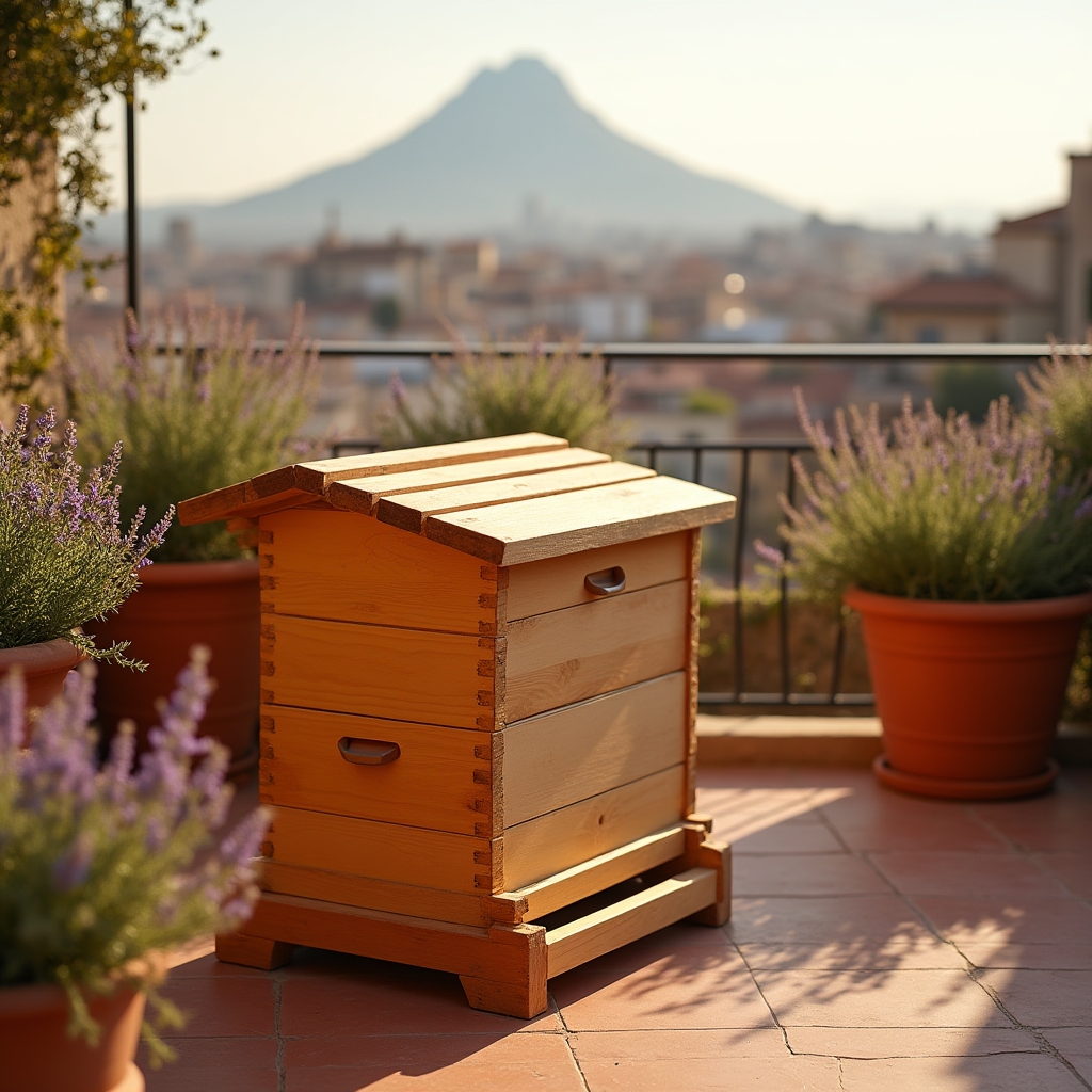 Arnia compatta su terrazza urbana a Napoli con vista sulla città